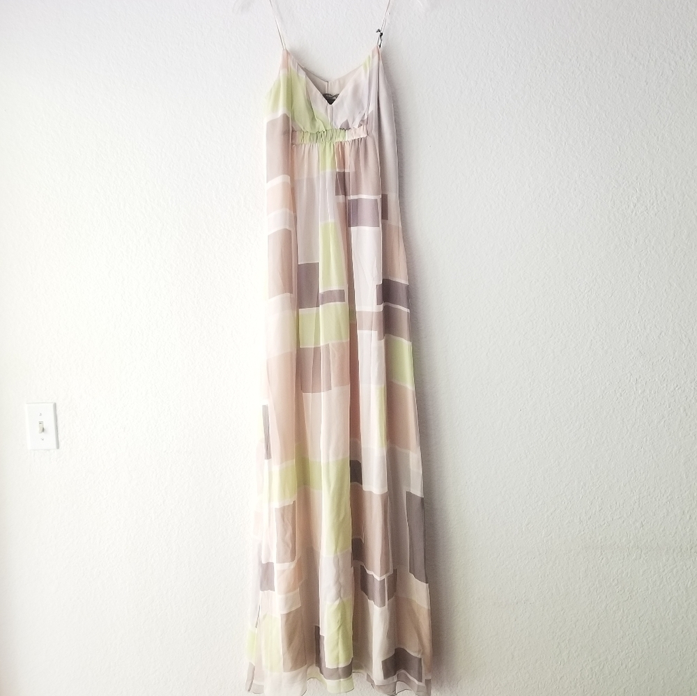 Patrizia Pepe Silk Strap Maxi Dress Blush Cream Pink Size S - Picture 3 of 13